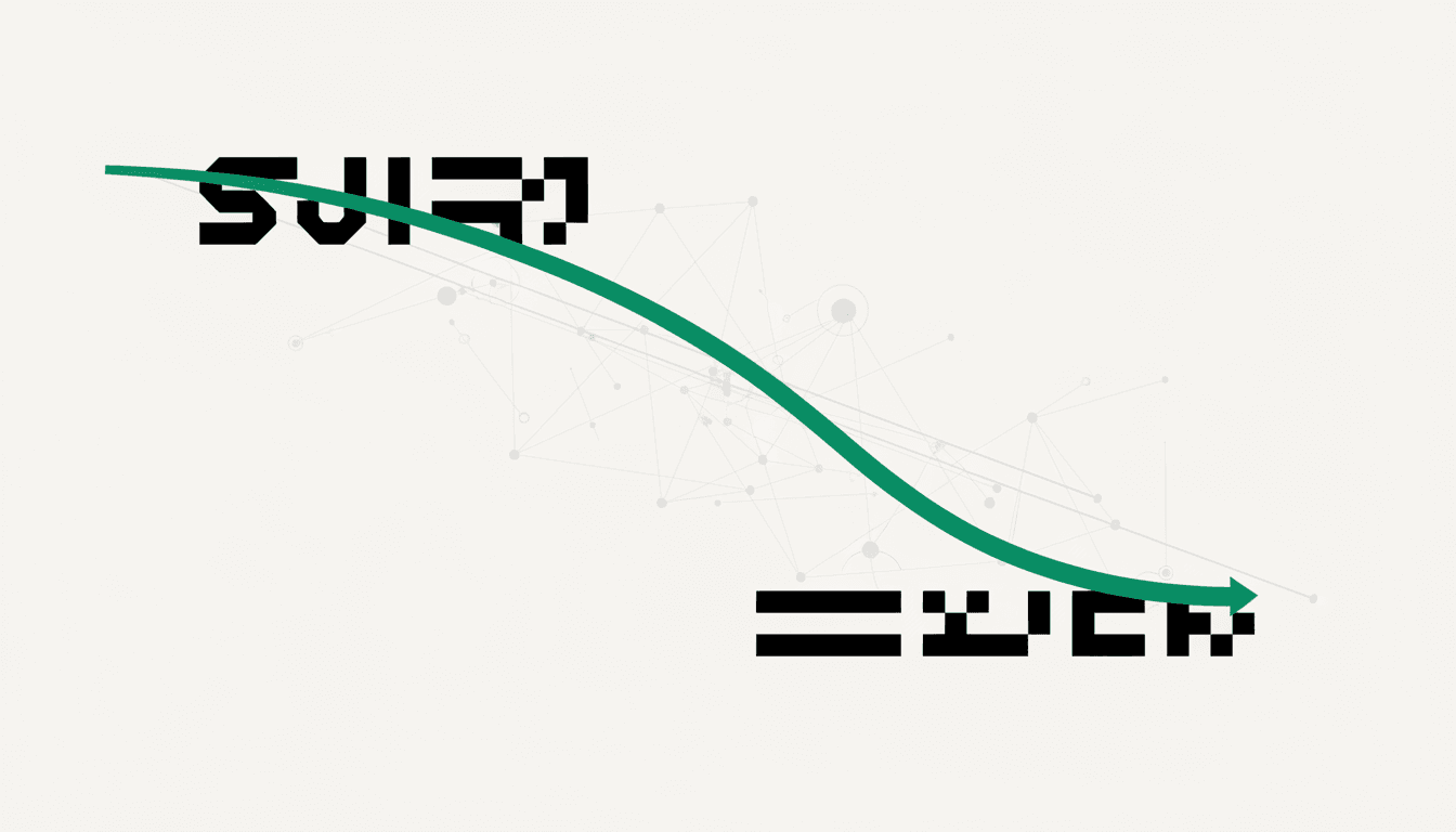 Clean data visualization showing declining emissions curve in emerald green