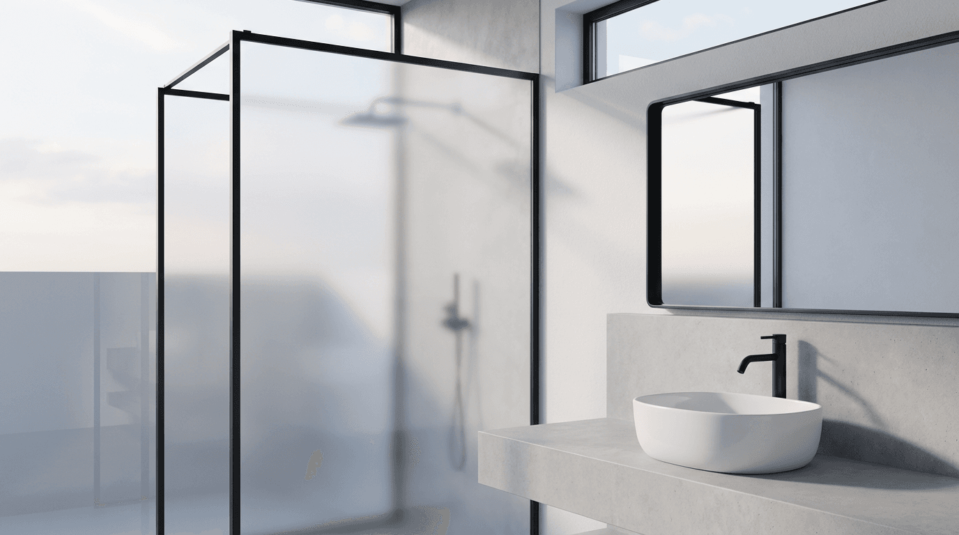 Abstract architectural model with geometric shapes and emerald accent